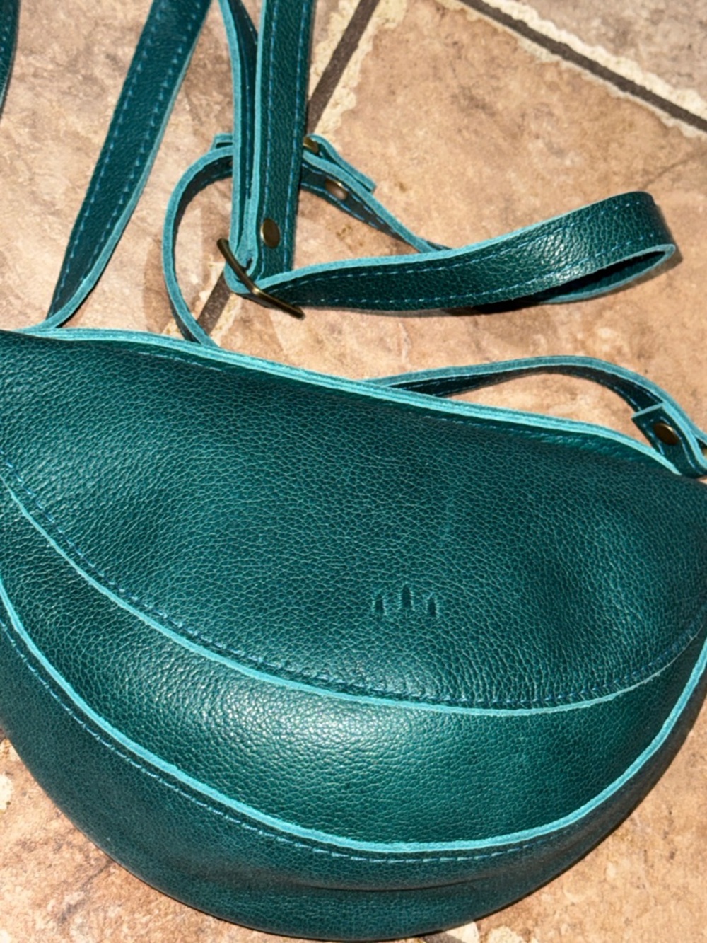 Portland Leather Goods Koala Sling Crossbody Small Seaglass Color Beautiful - Picture 4 of 13